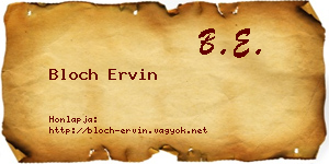 Bloch Ervin névjegykártya